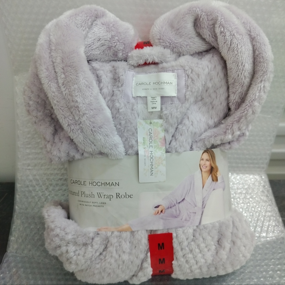 Carole Hochman Lavender Plush Wrap Robe Medium
